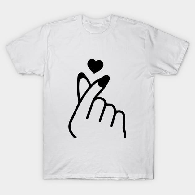 Korean Love Sign T-Shirt by giantplayful